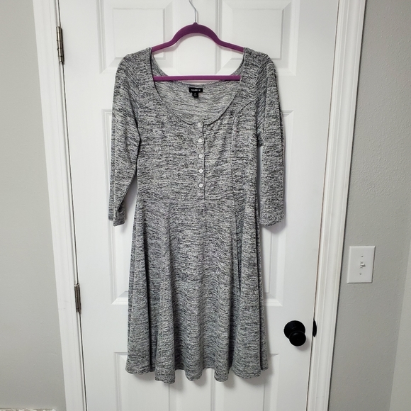 Torrid Grey Long-sleeved Henley Dress Plus Size 0x - Picture 3 of 9